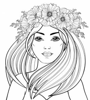 Девушка с маками в волосах