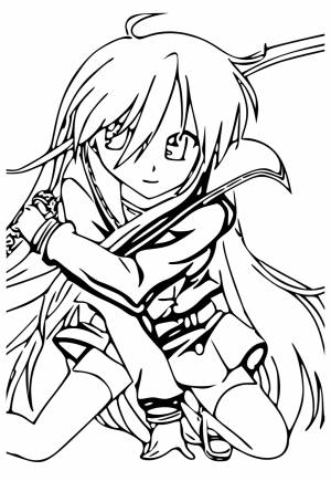 Раскраска Аниме Прическа