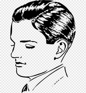 Рисунок Мультфильм, Прическа для мальчика, белый, лицо, монохромный png