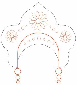 Раскраска Кокошник  ать беспоатно