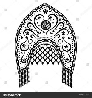 Раскраски Кокошник для детей шаблоны