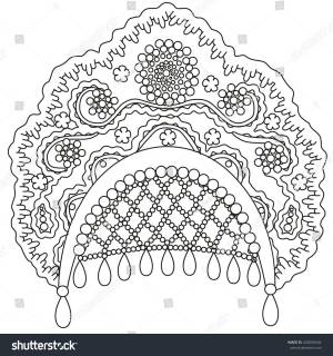 Рисунок карандашом кокошник