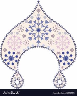 Трафарет кокошника снегурочки