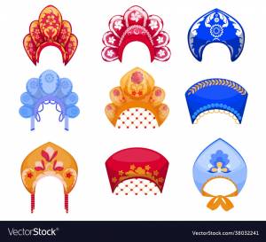 Кокошник рисунок для детей