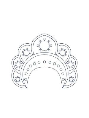 Раскраска Кокошник  ать беспоатно