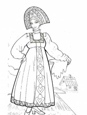 Раскраски Раскраска Русская девушка россия как нарисовать поэтапно карандашом