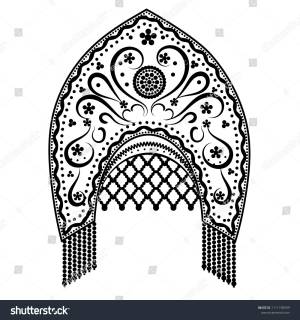 Раскраски Кокошника русского народного