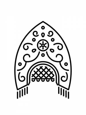 Раскраски Кокошник   в формате