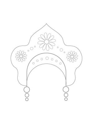 Кокошник рисунок раскраска