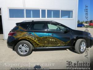 Креативная аэрография airbrush Nissan Murano в стиле киберпанк © Relatto
