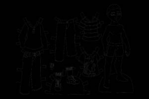 Раскраска Бумажная кукла мужчина