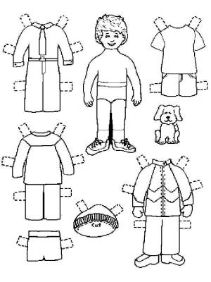 Раскраска Бумажные куклы