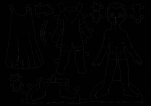 Раскраска Бумажная кукла