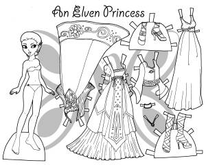 Раскраска Бумажная кукла