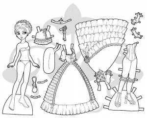 Раскраска Бумажная кукла