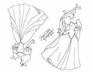 Бумажные куклы раскраски с одеждой