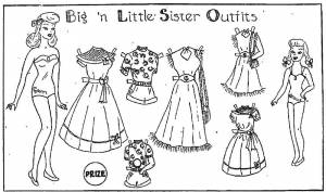 Раскраска Бумажная Кукла