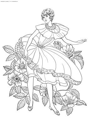 Раскраска Модница