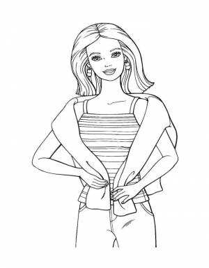 Раскраски барби, Раскраска Барби модница барби