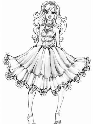 Раскраска Модница   в формате