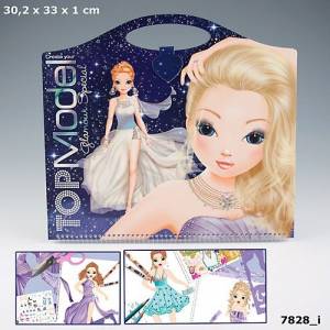 Альбом раскраска TOPModel с наклейками, трафаретами и текстурной бумагой Glamour Special