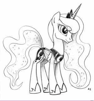 Принцесса луна пони раскраска