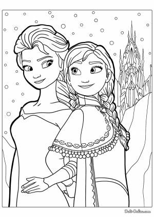 Раскраска Сестры Эльза и Анна