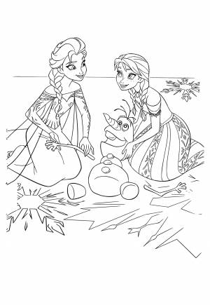 Раскраска Холодное Сердце Сестры