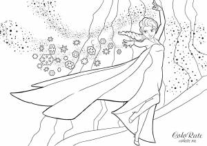 Раскраска Эльза возводит мост