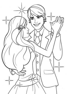 Раскраска Барби и Кен