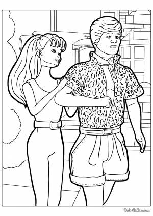 Раскраска Барби и Кен из Истории игрушек