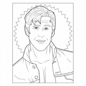 Раскраска Кен Райан Гослинг
