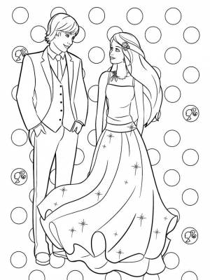 Раскраска Барби и Кен   в формате