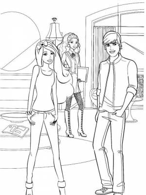 Раскраска Барби и Кен   в формате