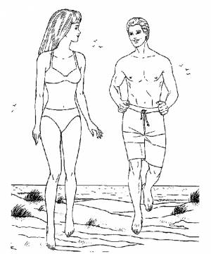 Раскраска Барби И Кен