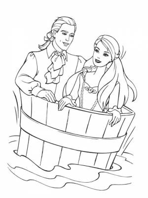 Раскраска Барби и Кен   в формате