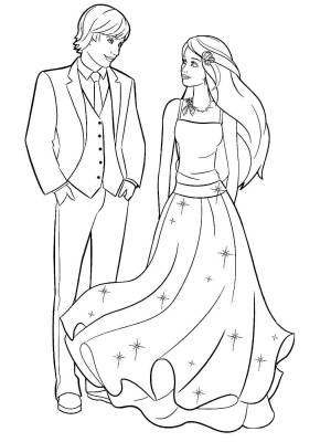 Раскраска Барби и Кен