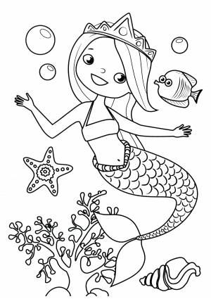 Раскраска Русалка принцесса