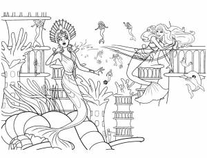 Раскраски Барби Русалки