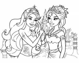 Раскраски Барби Русалки