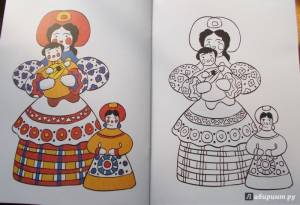 Рисунки дымковская игрушка барышня в цвете