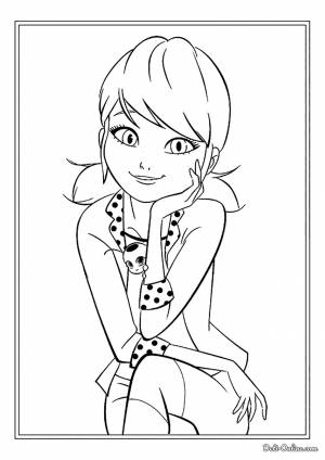 Раскраска Маринет сидит с Тикки