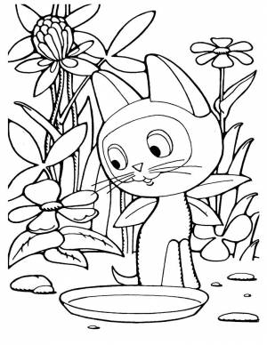 Раскраски котенок пух