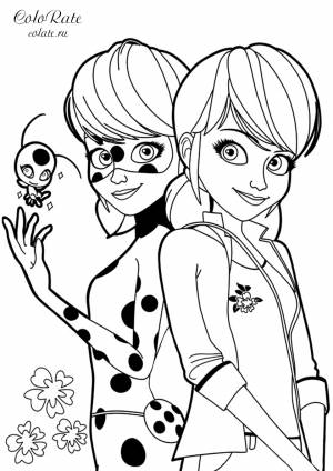 Раскраска Двойная жизнь Маринетт