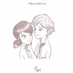 Раскраска маринетт и адриан