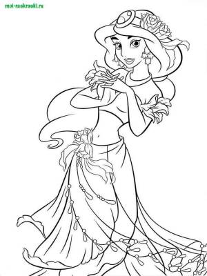 Раскраски Принцесса Жасмин