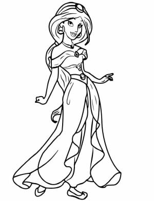 Раскраска Принцесса Жасмин