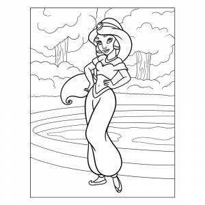 Раскраска Принцесса Жасмин для малышей