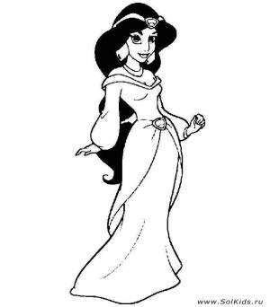 Раскраски Аладдин и принцесса Жасмин