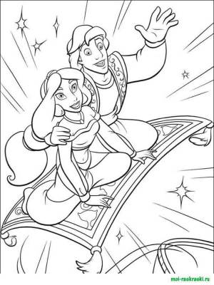 Раскраски Принцесса Жасмин